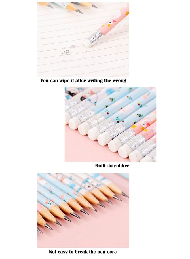 Generic 70 Piece Children's Cartoon Pencils Elementary School Students Kindergarden Learning Stationery Supplies HB Pencils With Erasers  - Image 3