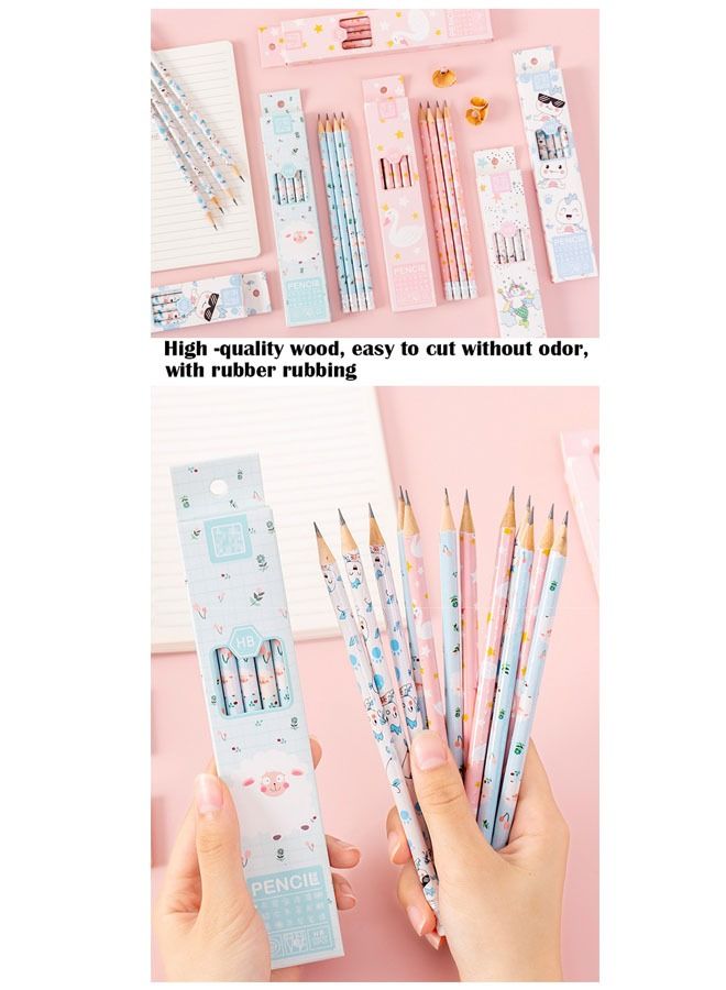 Generic 70 Piece Children's Cartoon Pencils Elementary School Students Kindergarden Learning Stationery Supplies HB Pencils With Erasers  - Image 2