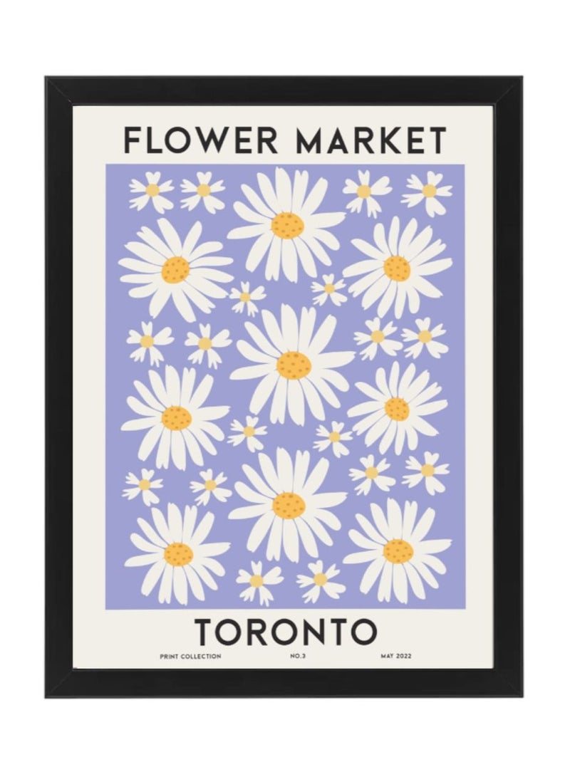 Boomah Accessories Flower Market Toronto Colorful Botanical Art Poster with Frame 30x40cm 