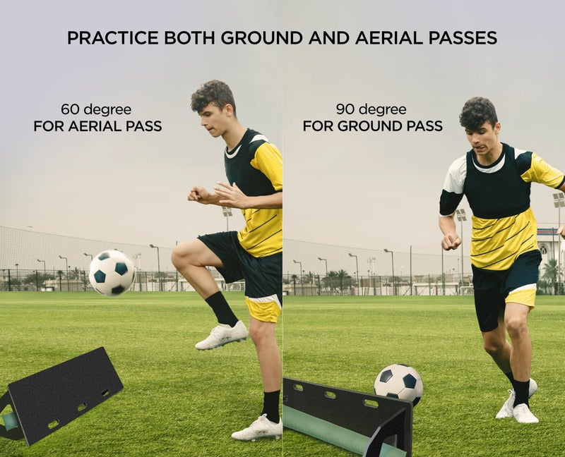 ZivPlay Soccer Rebounder Board Soccer Training Equipment Portable Wall Trainer for Kick Back Practice with 2 Ball Rebound Angles Includes Sand Bag 32 x 12 Inch - Image 3