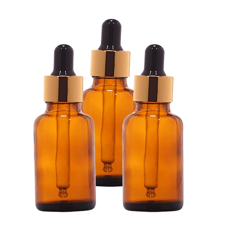 LandSlide LandSlide Amber Glass Dropper Bottles 30 ml 3 Pieces Ideal for Essential Oils Diy Oil Blends Perfumes Cosmetics Beauty Products  - Image 3