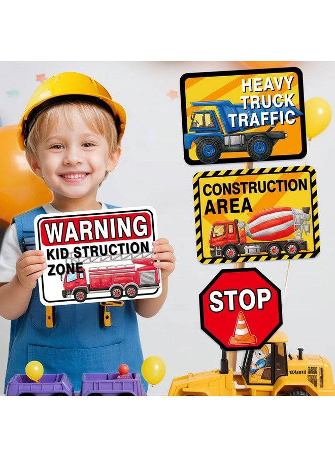 ويرنساي ديكورات حفلات شاحنة البناء من WERNNSAl - 12 قطعة من لافتات منطقة حفلات شاحنة البناء للأطفال، لوازم حفلات أعياد الميلاد، ديكور فني جداري لشاحنة البناء لمنزلك وحدائقك وديكورات الفناء - Image 3