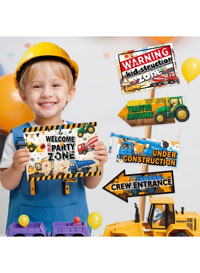 ويرنساي ديكورات حفلات شاحنة البناء من WERNNSAl - 12 قطعة من لافتات منطقة حفلات شاحنة البناء للأطفال، لوازم حفلات أعياد الميلاد، ديكور فني جداري لشاحنة البناء لمنزلك وحدائقك وديكورات الفناء - Image 5
