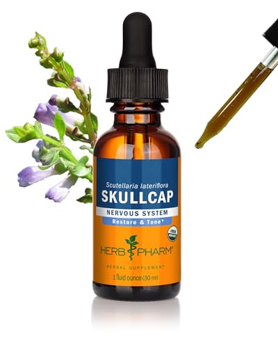 Herb Pharm Certified Organic Skullcap Liquid Extract for Nervous System Support, Organic Cane Alcohol, 1 Ounce - Image 1