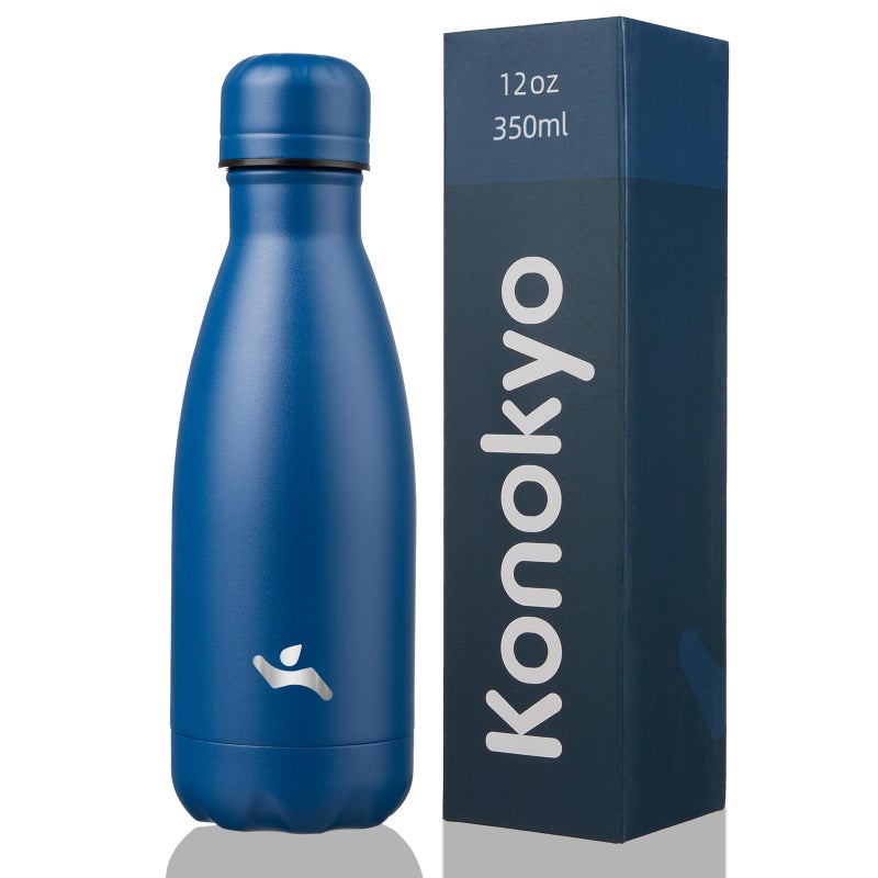 Konokyo Insulated Water Bottles,12 oz Double Wall Stainless Steel Vacumm Metal Flask for Sports Travel,Blue - Image 1