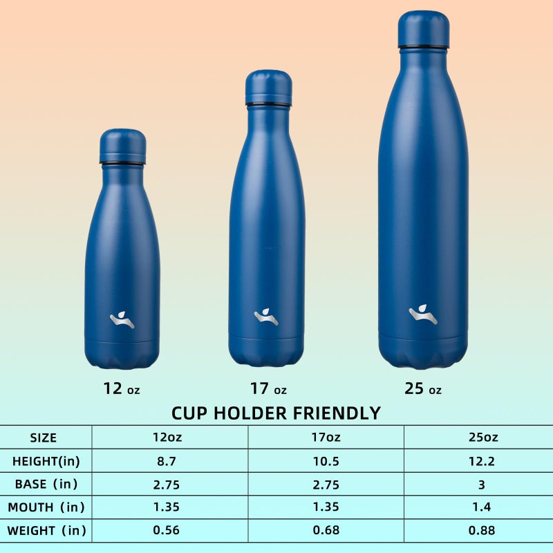 Konokyo Insulated Water Bottles,12 oz Double Wall Stainless Steel Vacumm Metal Flask for Sports Travel,Blue - Image 4