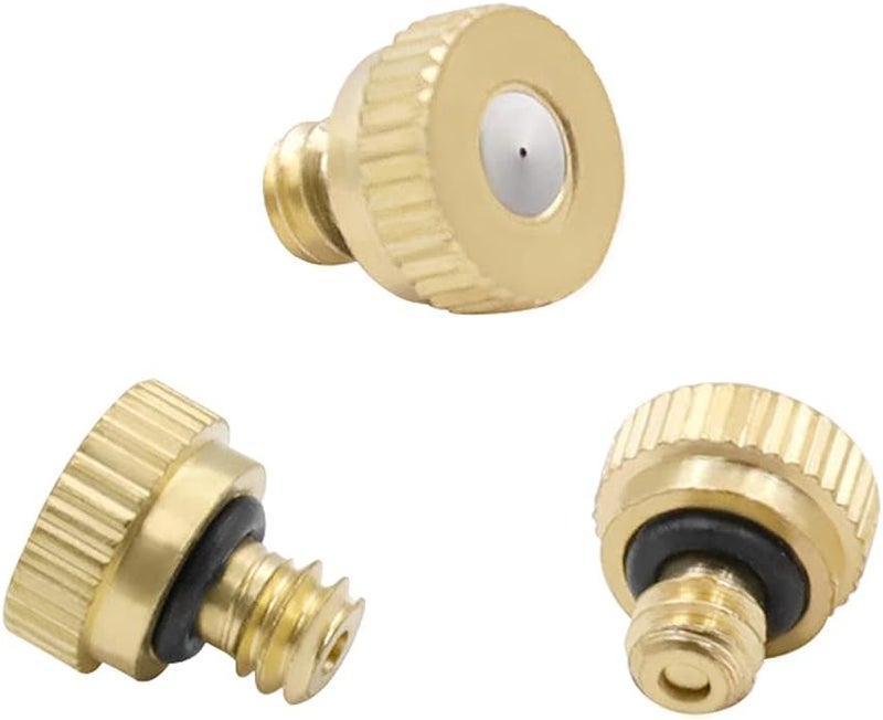 beduan Brass Misting Nozzles Low Pressure Atomizing Misting Sprayer for Outdoor Cooling System 0.012" Orifice (0.3 mm) 10/24 UNC Garden (Pack of 20) - Image 3