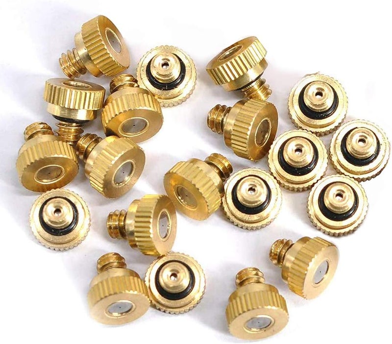 beduan Brass Misting Nozzles Low Pressure Atomizing Misting Sprayer for Outdoor Cooling System 0.012" Orifice (0.3 mm) 10/24 UNC Garden (Pack of 20) - Image 4