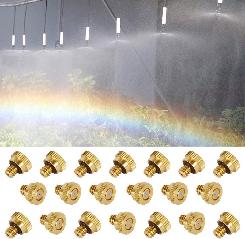beduan Brass Misting Nozzles Low Pressure Atomizing Misting Sprayer for Outdoor Cooling System 0.012" Orifice (0.3 mm) 10/24 UNC Garden (Pack of 20) - Image 5