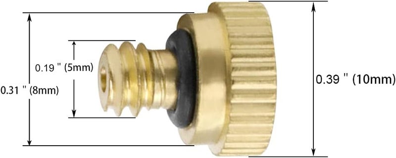 beduan Brass Misting Nozzles Low Pressure Atomizing Misting Sprayer for Outdoor Cooling System 0.012" Orifice (0.3 mm) 10/24 UNC Garden (Pack of 20) - Image 2