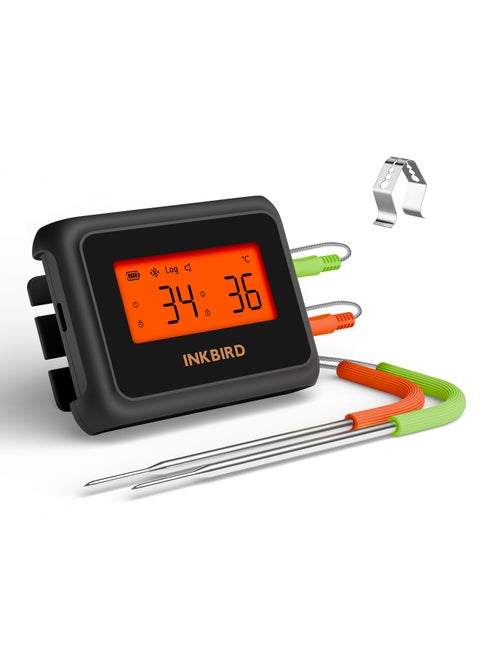 INKBIRD Smart Bluetooth Food Thermometer IDT-22-B, Bluetooth Meat Thermometer with Dual Probe, 330 ft (100 m) App Control, Offline Data Storage, Backlit HD LCD, Temperature Alarms and Timer