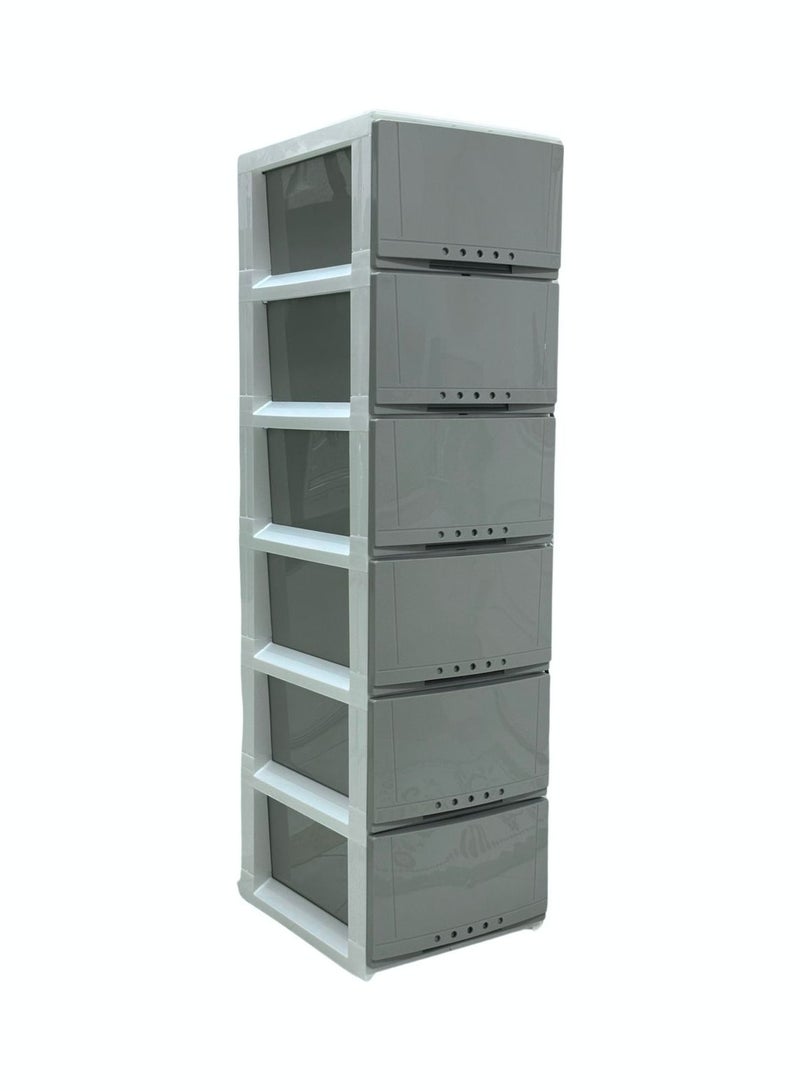 المفرج خزانة 6 أدراج رمادي 42×34×124 سم - Image 4