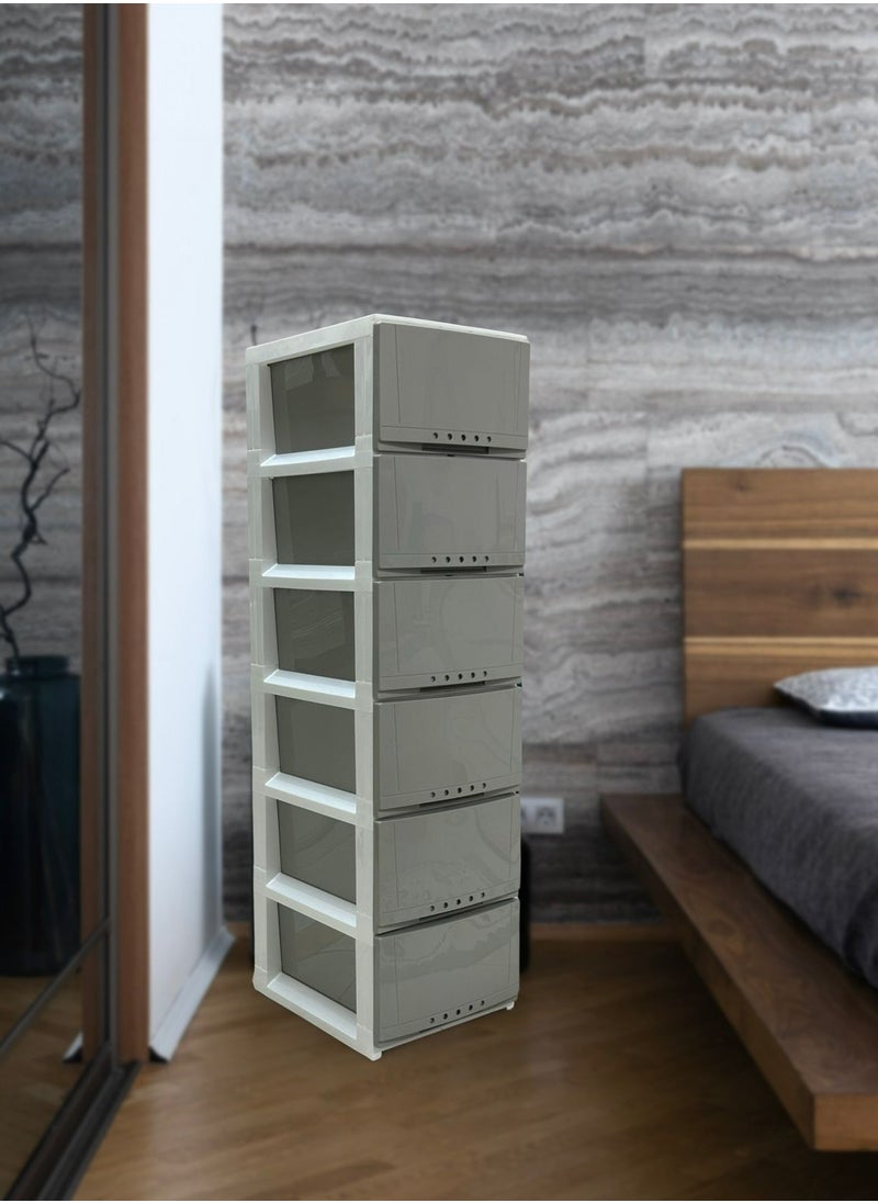 ALMUFARREJ Chest of 6 Drawers Grey 42×34×124 cm  - Image 5