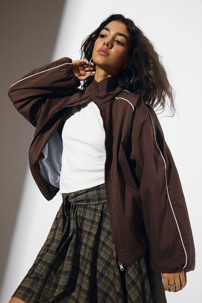 DeFacto Brown Woman Shirt Collar Jacket Casual - Image 1