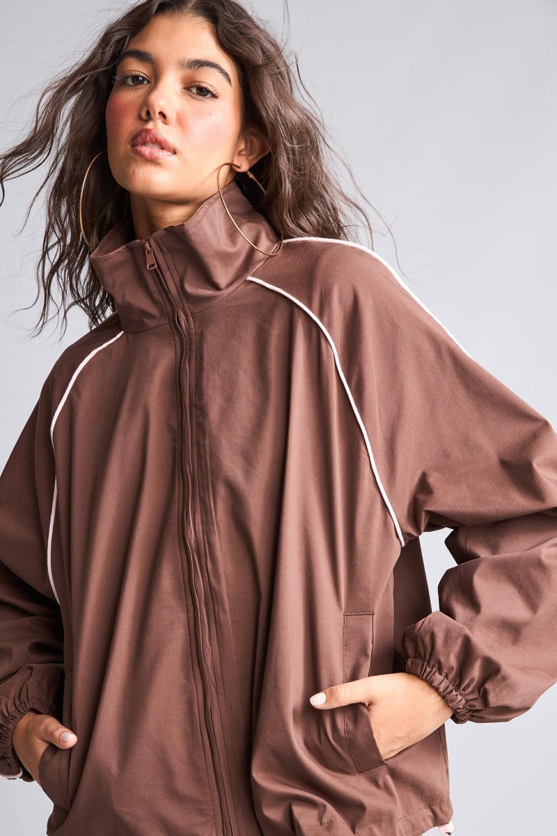 DeFacto Brown Woman Shirt Collar Jacket Casual - Image 5