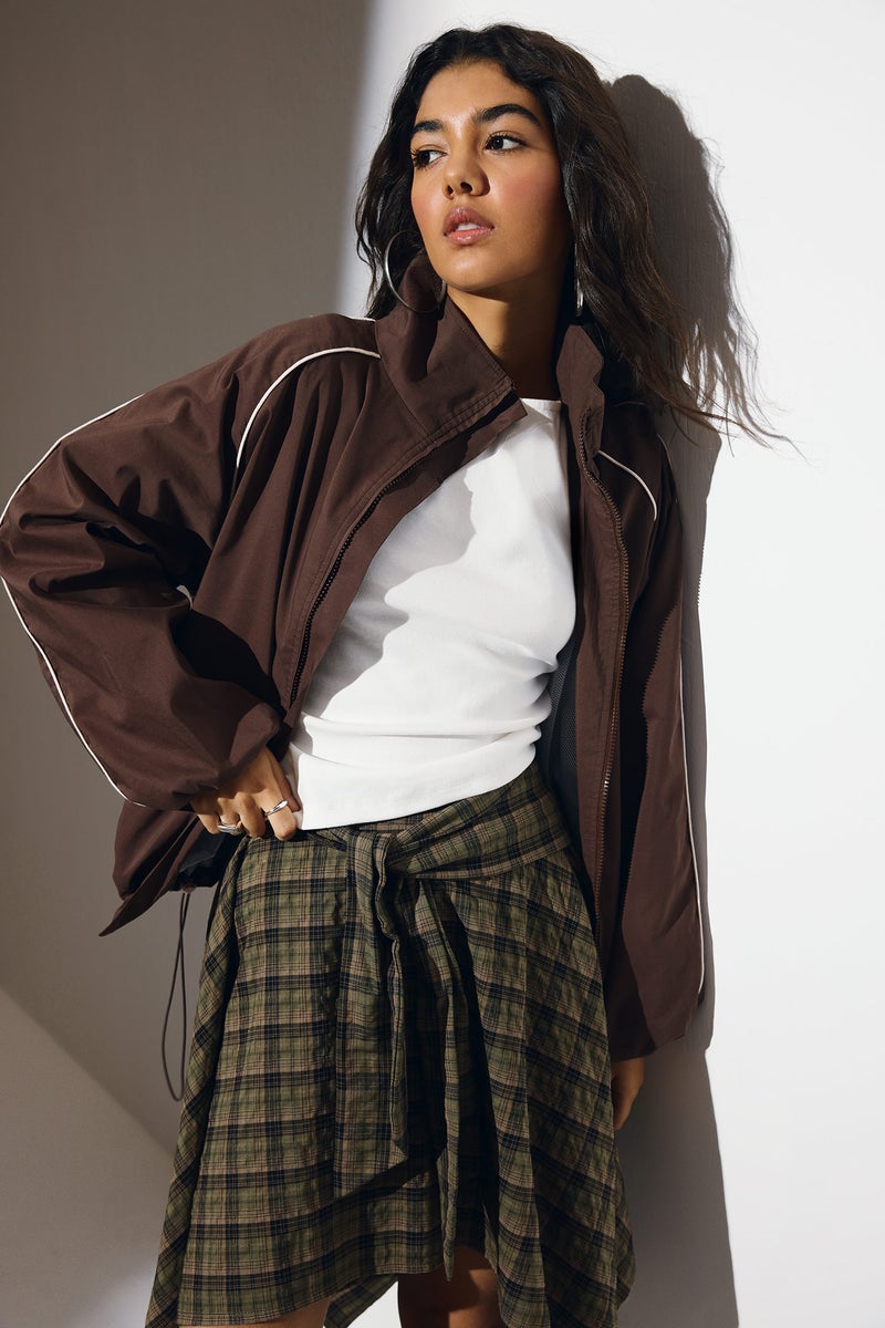 DeFacto Brown Woman Shirt Collar Jacket Casual - Image 4