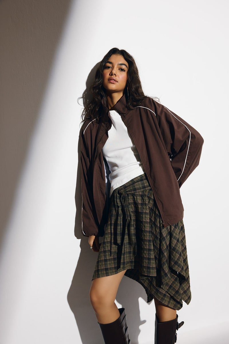 DeFacto Brown Woman Shirt Collar Jacket Casual - Image 3