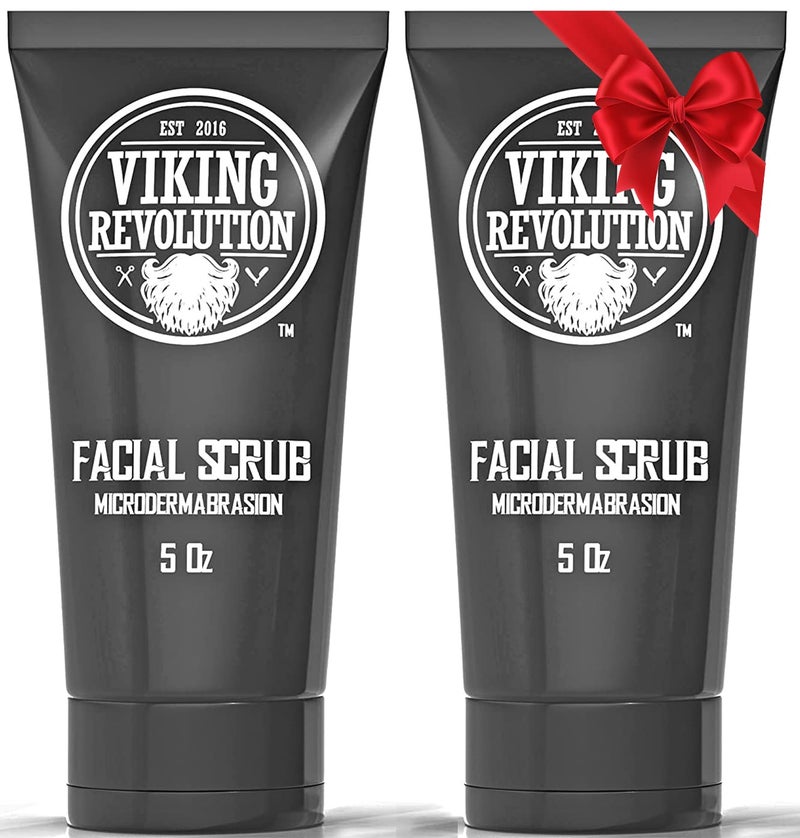 Viking Revolution Microdermabrasion Face Scrub for Men - Facial Cleanser for Skin Exfoliating, Deep Cleansing, Removing Blackheads, Acne, Ingrown Hairs - Men's Face Scrub for Pre-Shave (2 Pack) - Image 1