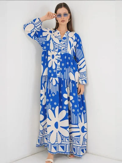 BIG DART BDART Patterned V-Neck Maxi Dress
