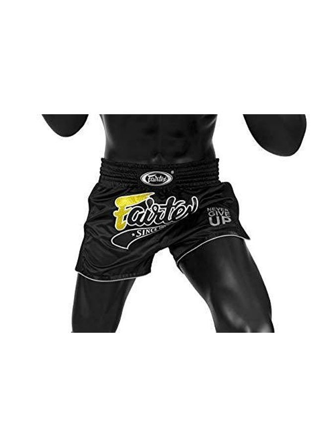 FAIRTEX BS1901 MUAY THAI SHORTS STEALTH BLACK MEDIUM - Image 2