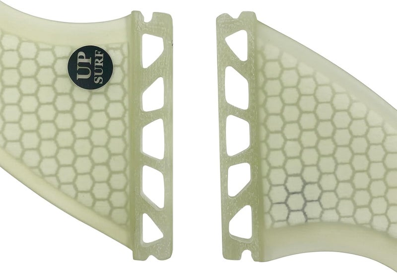 UP SURF Surfboard Tri Fin Single Tab M Size Fiberglass+Honeycomb Surfboard Fin G5 Thruster Set(White/Blue/Orange) - Image 5