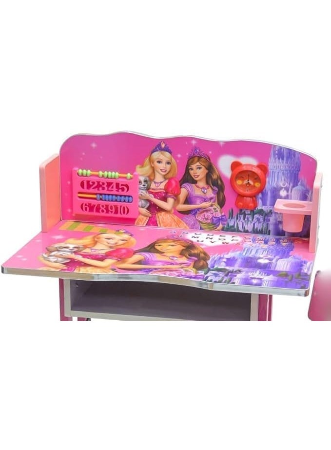 DubaiGallery Kids Desk Set, Multi-functional Height Adjustable Stationery Storage, Large Capacity Tray Included, Divided Bookshelf, Study Desk, School Desk + Chair - Image 2