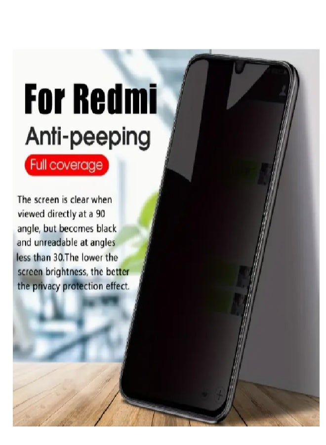 9H Tempered Glass Privacy Screen Protector for Redmi MI 13C 5G  Anti Scratch, Full Cover, Easy Install Spy Screen Protector - Image 2