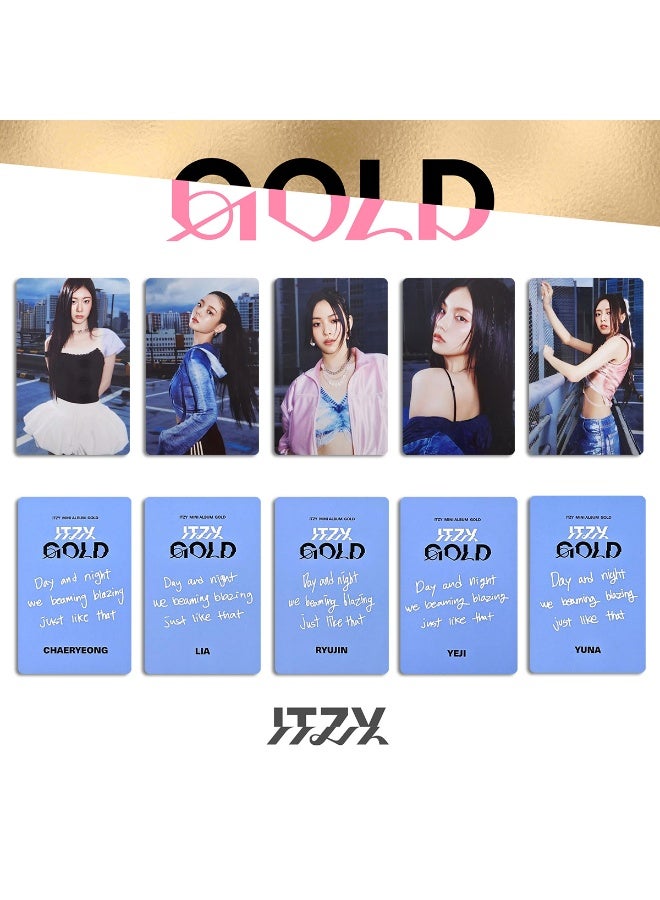 NIBEMINENT 5 Pcs Kpop ITZY GOLD Lomo Cards Card For Fans Collection Gifts - Image 1