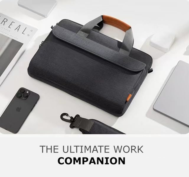 TARKAN 13.3 Inch Unisex Laptop Briefcase with Handle & Detachable Shoulder Strap For Office, Business Travel (Dark Grey) - Image 4