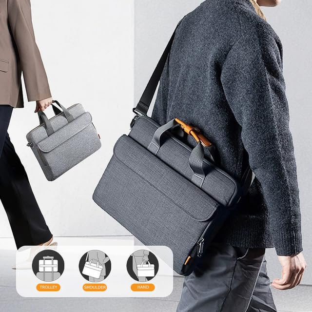 TARKAN 13.3 Inch Unisex Laptop Briefcase with Handle & Detachable Shoulder Strap For Office, Business Travel (Dark Grey) - Image 3