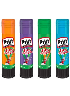 Pritt Rainbow Coloured Glue Sticks Safe Child Friendly Craft Glue For Arts Crafts Activities Strong Hold Adhesive For School Supplies 4X10 gm  - Image 3
