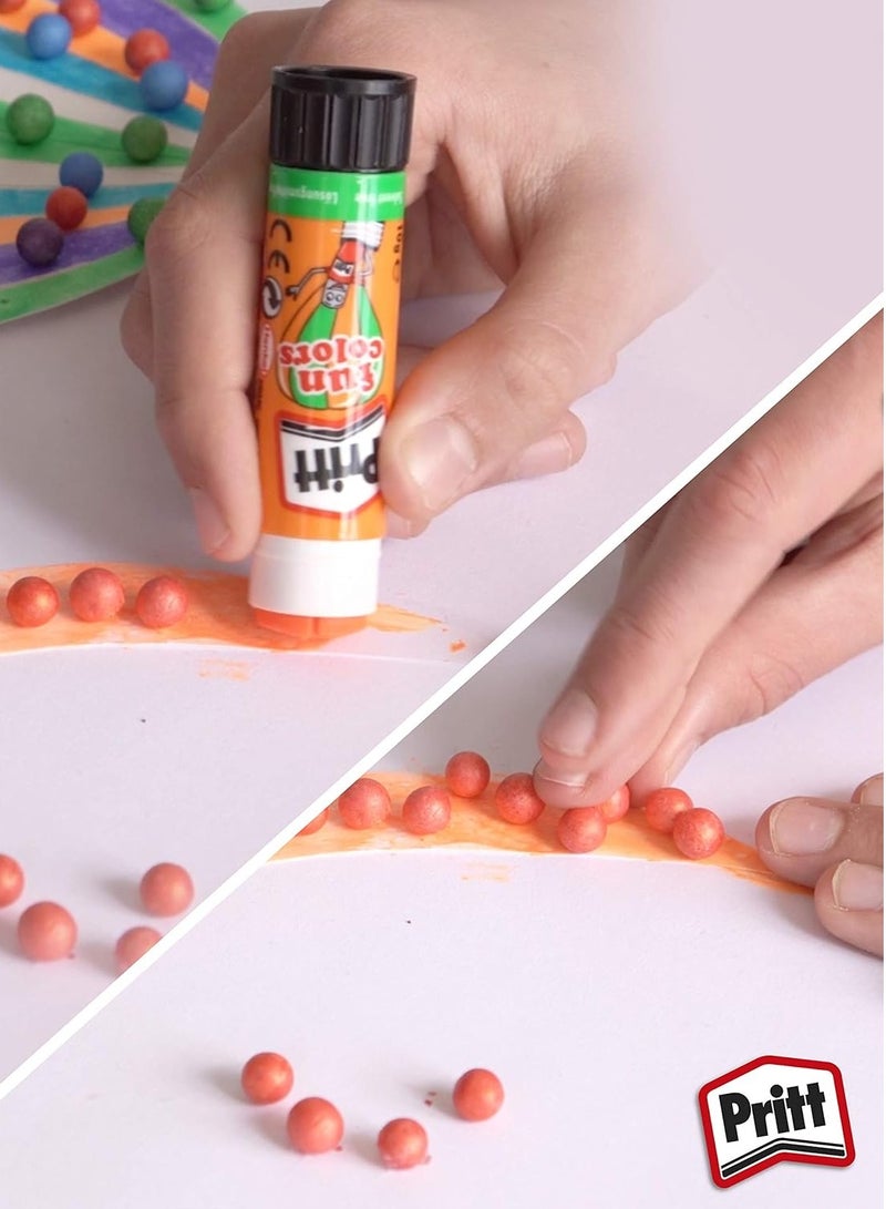 Pritt Rainbow Coloured Glue Sticks Safe Child Friendly Craft Glue For Arts Crafts Activities Strong Hold Adhesive For School Supplies 4X10 gm - Image 4