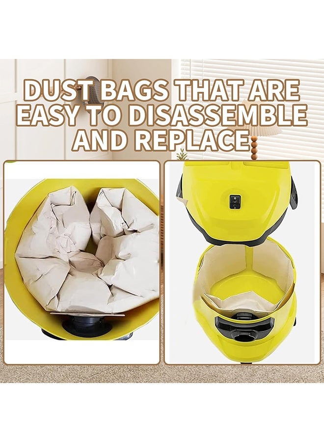 بكومور عبوة من 10 أكياس فلتر ورقية لمكنسة Karcher WD3 / WD3P الكهربائية - أكياس تجميع غبار بديلة، فلتر للاستخدام مرة واحدة جاف ورطب - Image 3