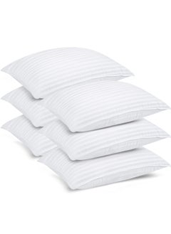 Comfy COMFY SET OF 6 HOTEL STRIPE PILLOW WHITE COTTON HYPOALLERGENIC QUALITY  - Image 1