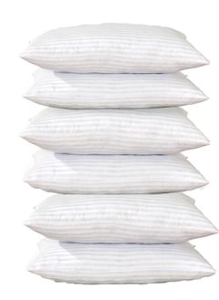 Comfy COMFY SET OF 6 HOTEL STRIPE PILLOW WHITE COTTON HYPOALLERGENIC QUALITY  - Image 2