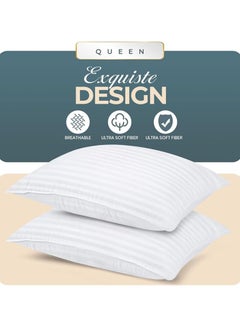Comfy COMFY SET OF 6 HOTEL STRIPE PILLOW WHITE COTTON HYPOALLERGENIC QUALITY  - Image 4