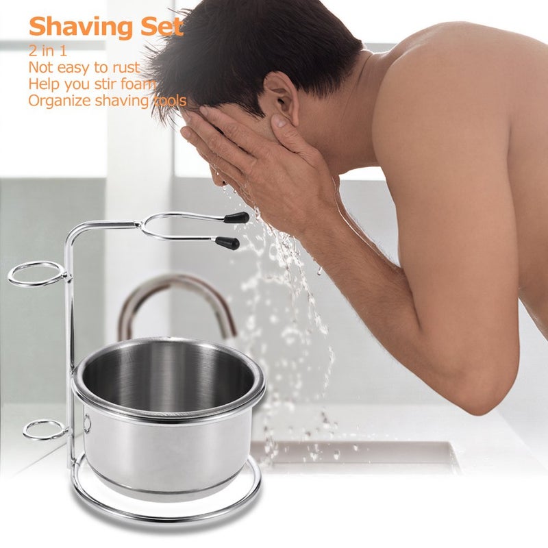 Anself 2 in 1 Shaving Bowl, Men's Shaving Set, Shaving Cup + Men's Shaving Blade Holder, Soap, Bowl, Shaving Holder â€¦ - Image 5