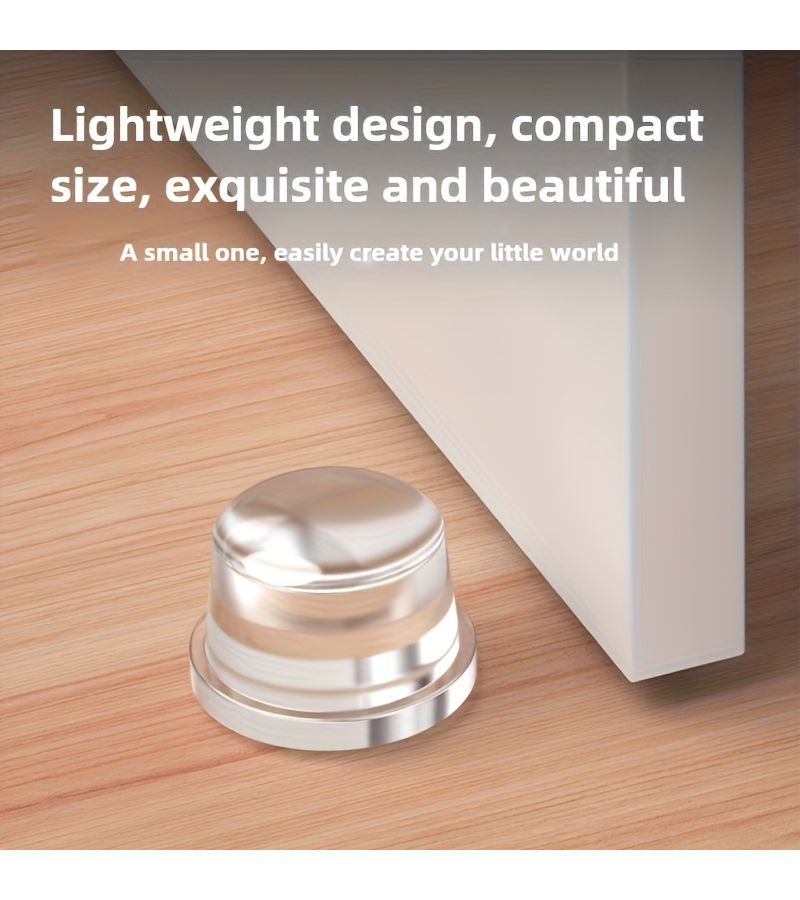 2 Transparent Door Stops Drill Free PET Bottom Installation Prevents Slamming - Image 1