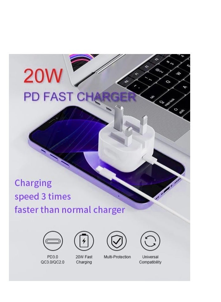 【MFi Certified】 iPhone 15 Charger Fast Charging, PD 20W USB C Wall Charger Plug with 1M USB C to USB C Fast Charging Data Sync Cable for iPhone 15/15 Plus/15 Pro/15 Pro Max, iPad Pro/Air/Mini/10th  - Image 4