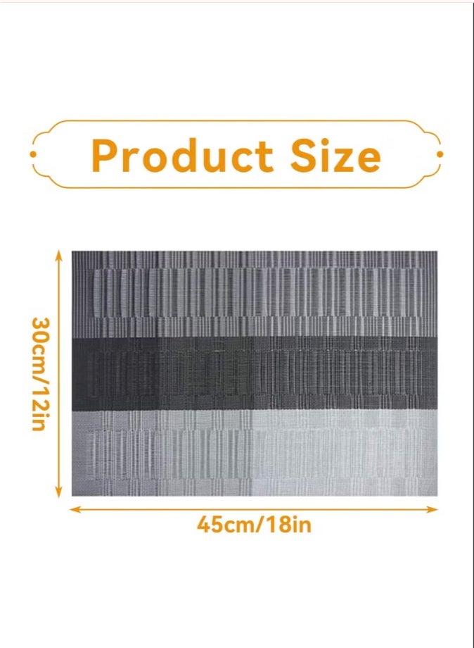 Anti-Skid Table Mats，6PCS Placemats High-quality PVC Material Woven Texture Heat Insulation Oil Resistance Not Easy to Mold Suitable for Home Hotels Restaurants Cafes Etc - Image 3