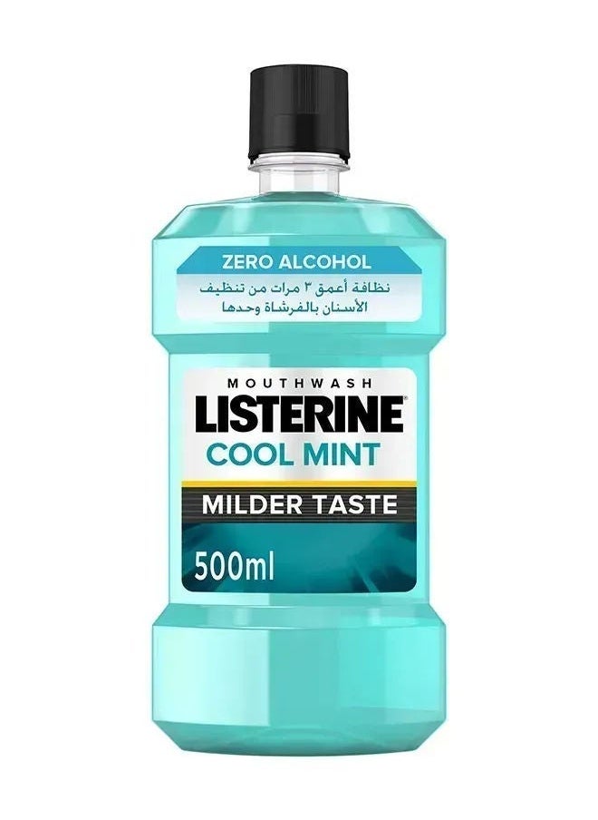 Listerine Milder Taste Mouthwash, Cool Mint, 500ml 
