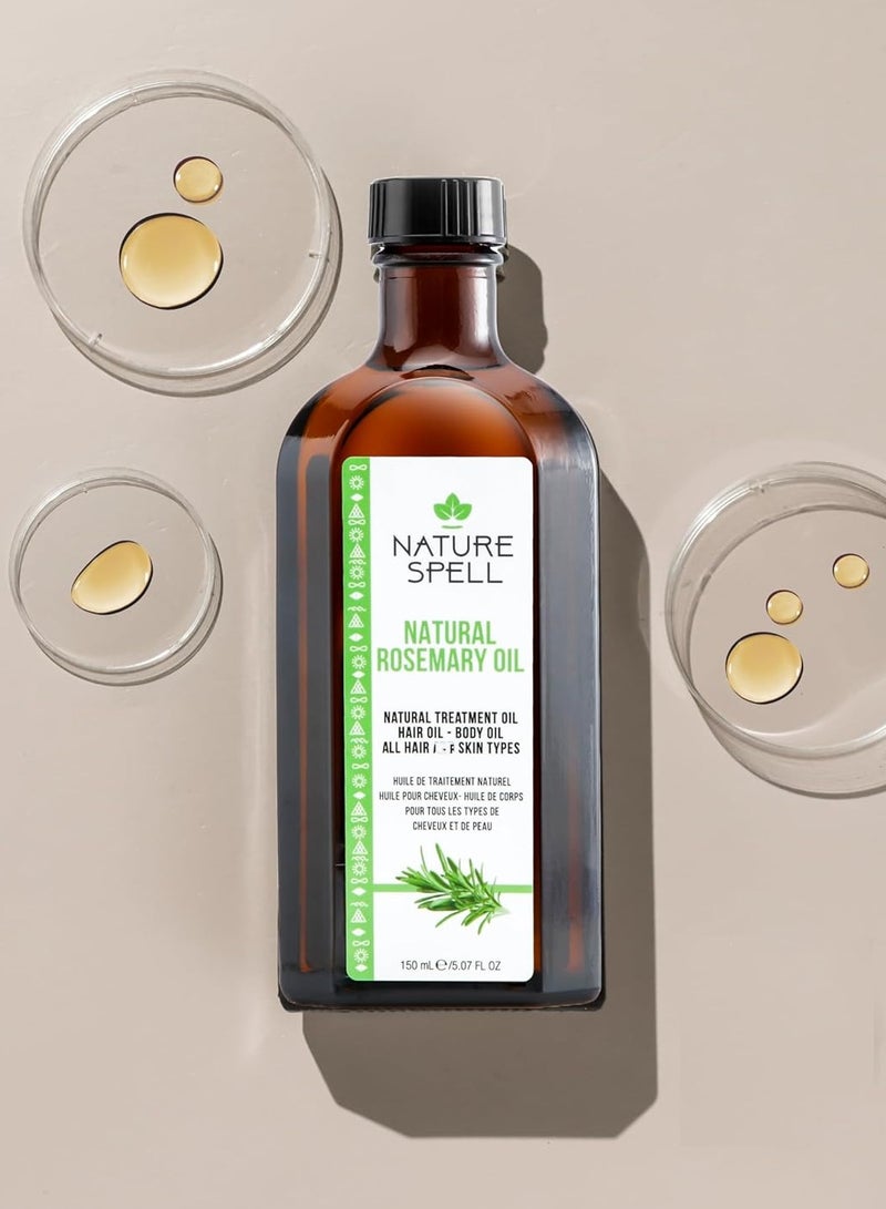 Nature Spell Rosemary Oil for Hair & Skin, Rosemary Oil for Hair Growth, Pre-Diluted, Treat Dry Damaged Hair to Target Hair Loss, 5.07 Fl Oz - Image 1