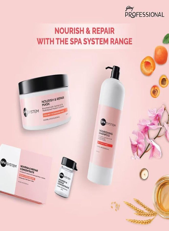 Spa System Nourishing Shampoo (1000 ml) & Mask (500 gm) | Enriched with apricot oil, silk amino acids & shea butter || NORMAL TO FRIZZY & UNRULY HAIR || ORIGINAL PRODUCT - Image 4