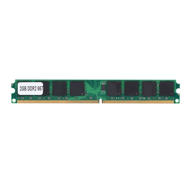 ذاكرة DDR2 RAM بسعة 2 جيجابايت وسرعة 667 ميجاهرتز PC2-5300 للكمبيوتر المكتبي - ذاكرة DDR2 عالية السرعة وأداء مستقر للوحات الأم من إنتل و AMD - Image 1