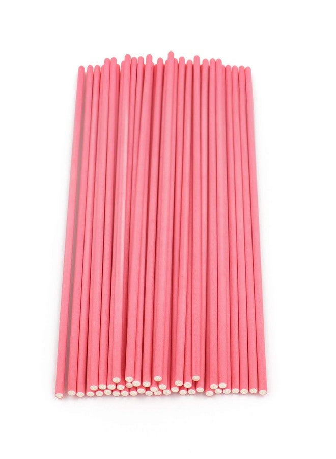 Bezall 100pcs Paper Lollipop Sucker Sticks for Cake Pops Candy, 6-Inch by 5/32-Inch (Pink) - Image 2