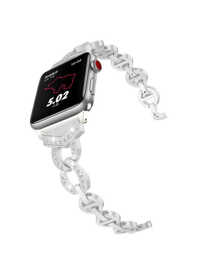 For Apple Watch10 Ultra2 Stainless Steel Strap For Apple Watch IWatch9 VO Diamond Chain-Color:2#Vo Black 38/40/41/s10 42mm  - Image 4