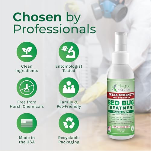 Hygea Natural Extra Strength Bed Bug & Mite Natural Travel Spray,TSA Approved Size, Child & Pet-Friendly, Stain & Odor Free, for Hotel, Suitcase, Backpack, Shoes, 66% Stronger Natural Formula(3oz) - Image 5