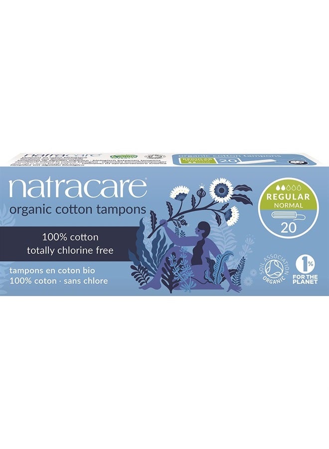 Natracare Non-Applicator 100% Organic Cotton Tampons, Regular, Totally Chlorine Free, Biodegradable and Compostable (12 Pack, 240 Tampons Total) - Image 1