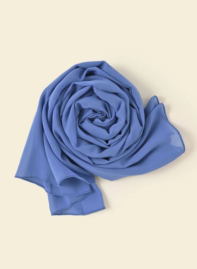 Fatah Big Scarf Crepe Solid - Soft Blue Color - From Fatah 
