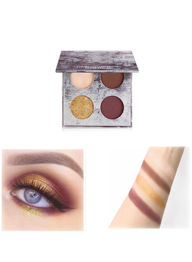 Autumn Brown Eyeshadow Palette -4 Fashion Colors for DIY Makeup. Silky Skin-Friendly Powder, Easy to Blend, Artistic Tri-Color Combinations. Discover Your Exclusive Look - Image 1